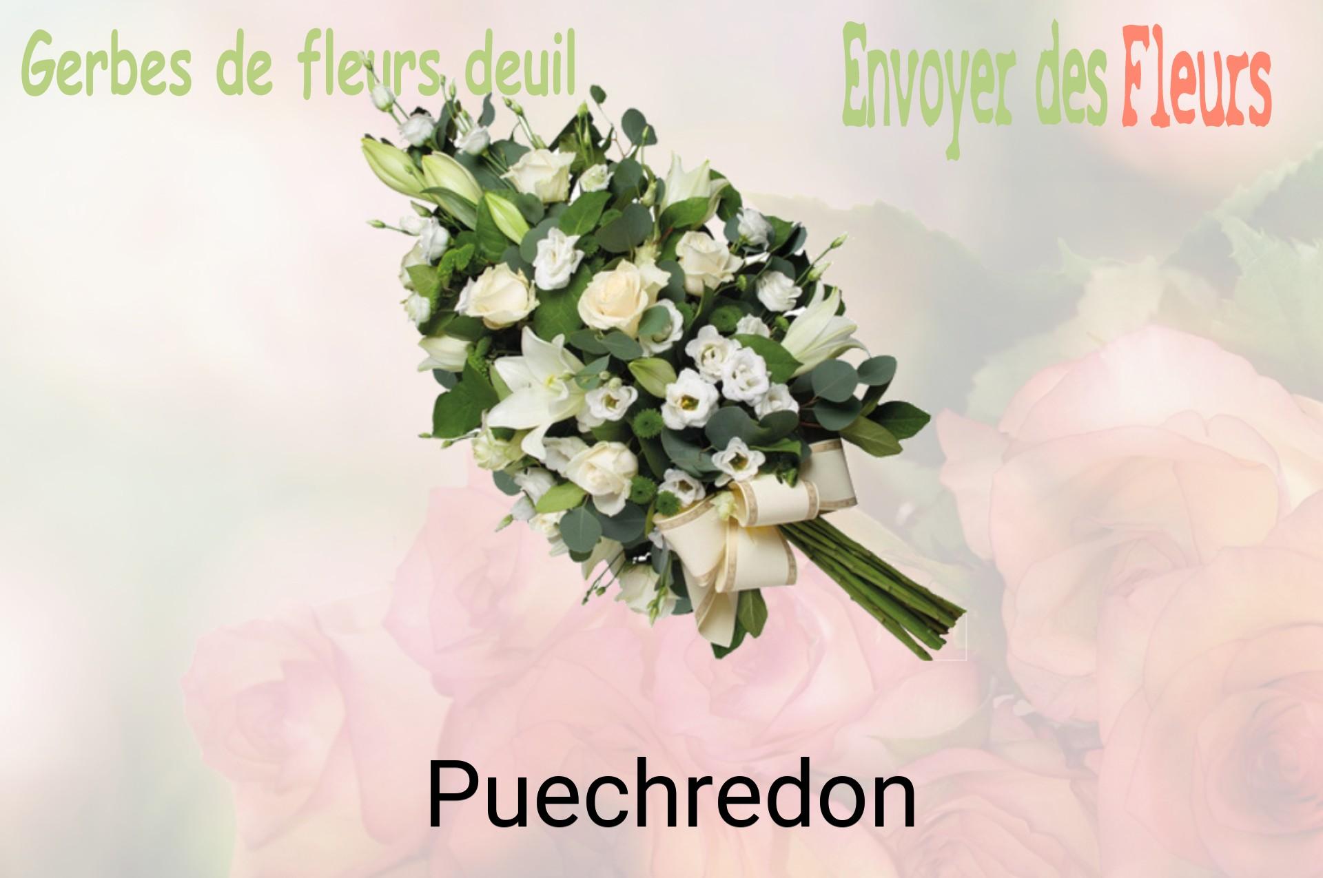 Gerbe de fleurs de deuil livrée à Puechredon